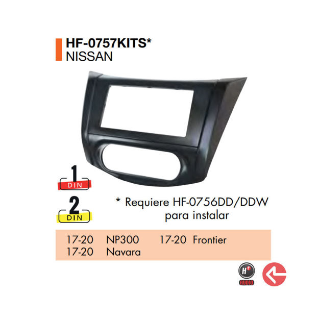 Imagen de Frente  Para Auto Nissan Np300 2017 - 1 Y 2 Din - Hf-0757Kits - Hf Audio